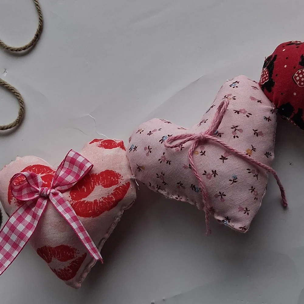 Stuffed heart garland, Valentine's day decor, home decor, classroom decor,office